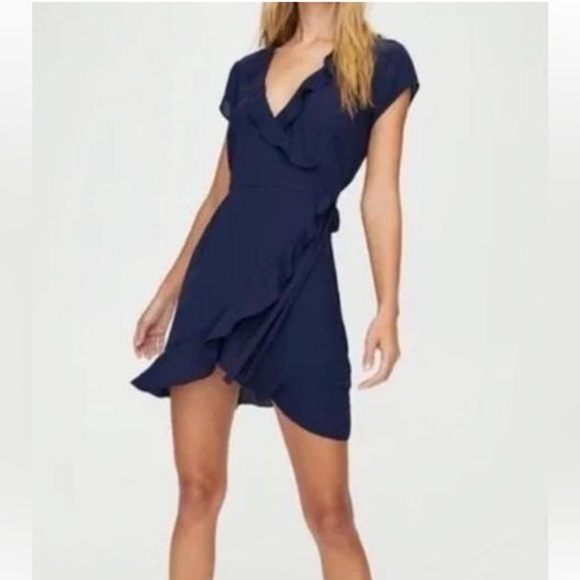 Sunday Best Dresses & Skirts - Aritzia Sunday Best Navy Ruffle Dress sz0